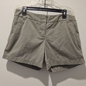 J Crew Classic Twill‎ Chino Shorts Green City Fit Weathered Broken In Size 10